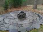 native stone firepit installation