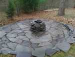 native stone firepit installation