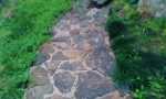 native stone sidewalk walkway