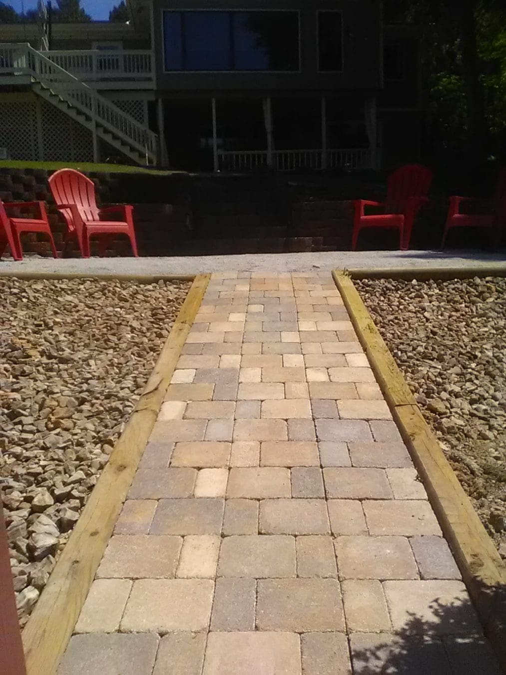 hardscape, pavers. wedding yard makeover