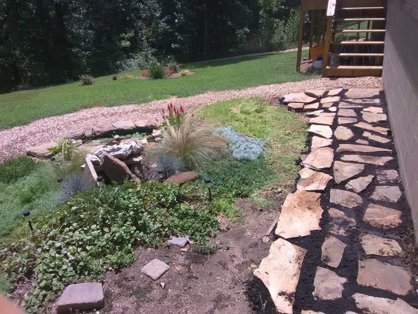 flagstone and gravel