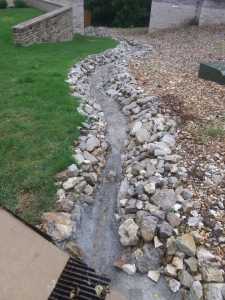 open faced lawn drainage for erosion control