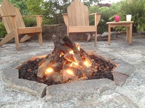 propane firepit designed and installed by 2 J's & Sons