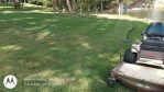 commercial mower on mow job, lawn care service