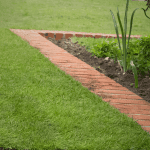 red brick garden border
